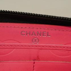 シャネル(Chanel) シャネル 長財布 カンボン ラムスキン パテントレザー ブラック   レディース