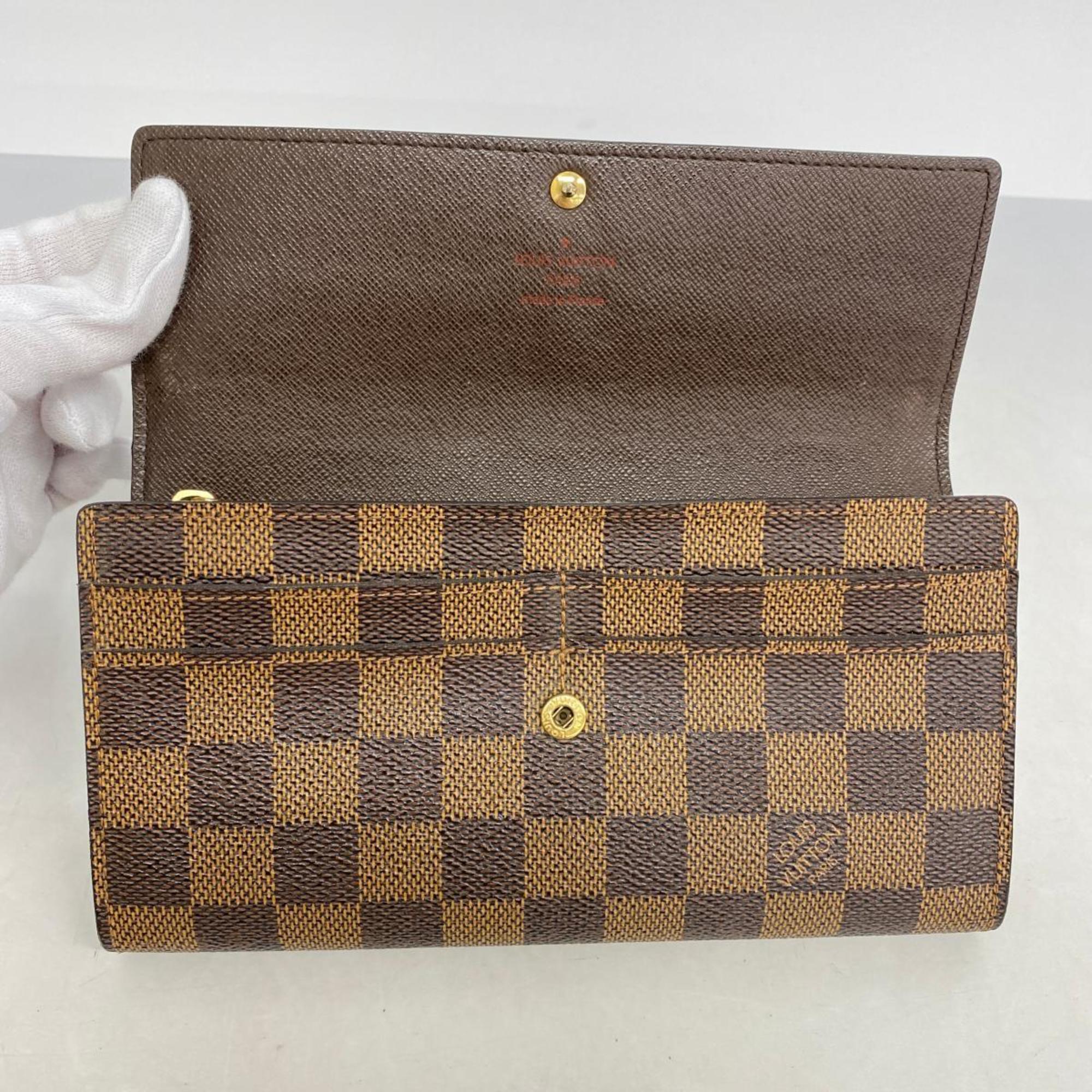 ルイ・ヴィトン(Louis Vuitton) ルイ・ヴィトン 長財布 ダミエ ポルトフォイユサラ N61734 エベヌレディース