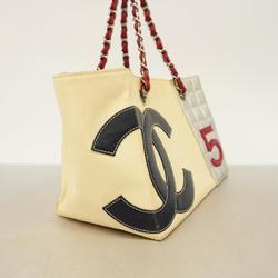 シャネル(Chanel) シャネル ハンドバッグ チョコバー NO.5 レザー キャンバス レッド アイボリー シルバー ネイビー  レディース