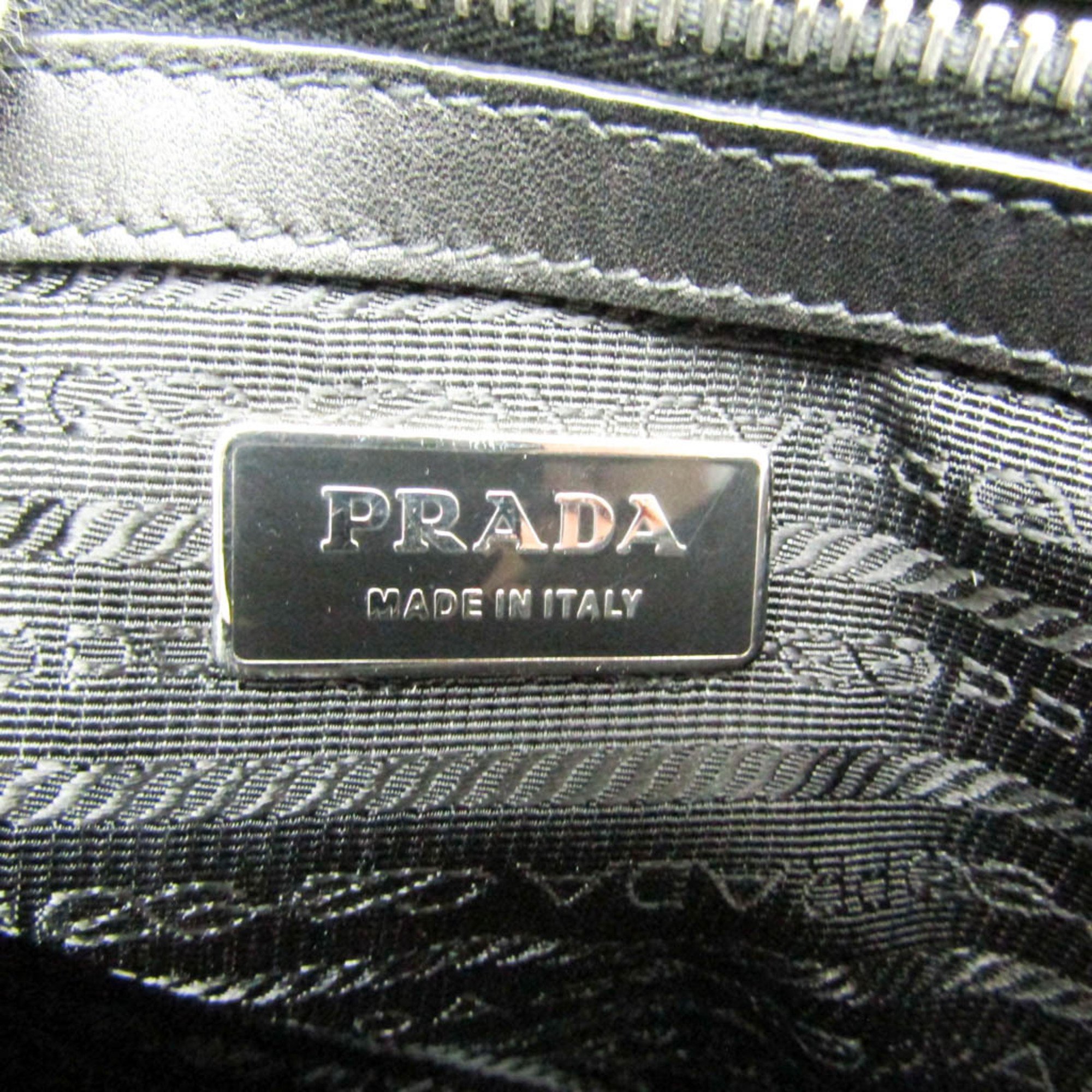 プラダ(Prada) レディース レザー ボストンバッグ,ハンドバッグ ブラック