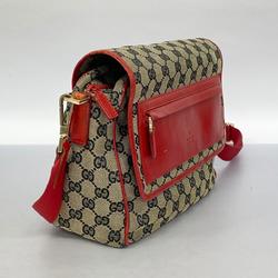 グッチ(Gucci) グッチ ショルダーバッグ GGキャンバス 019 0375 キャンバス ブラウン レッド シャンパン  レディース