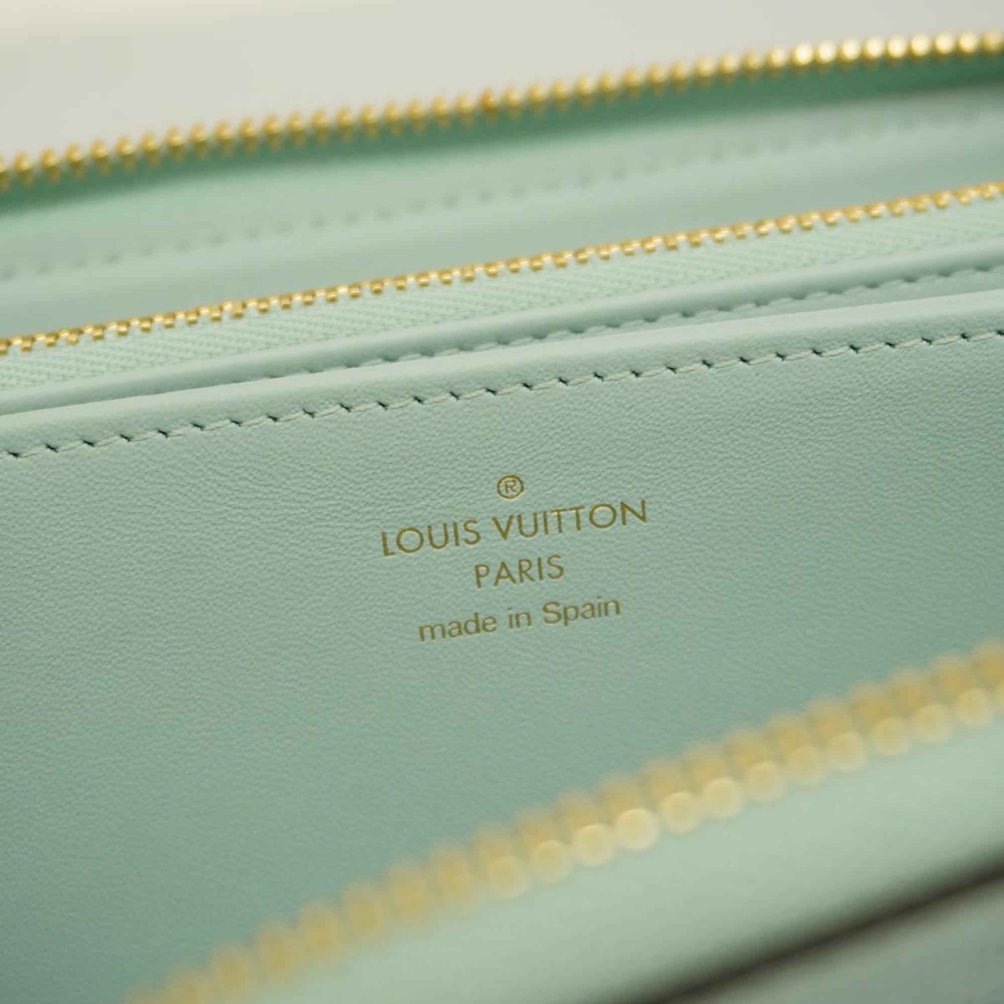 ルイ・ヴィトン(Louis Vuitton) ルイ・ヴィトン 長財布 マヒナ ジッピーウォレット M82197 ライトブルーレディース