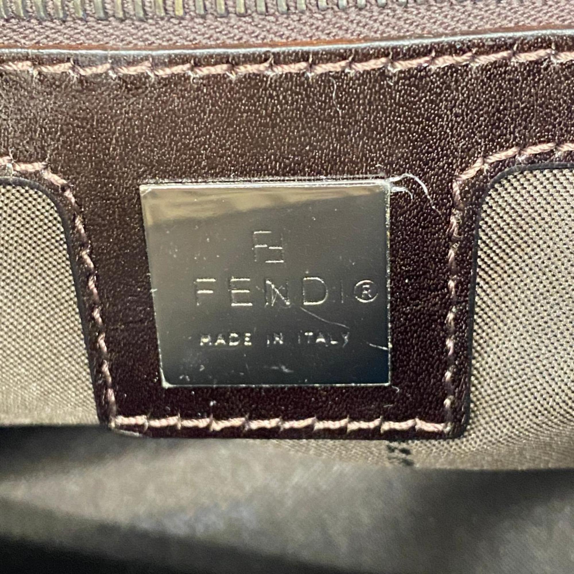 フェンディ(Fendi) フェンディ ハンドバッグ ズッキーノ ナイロンキャンバス ブラウン   レディース