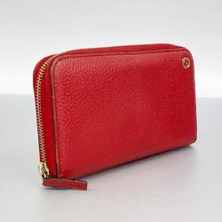 グッチ(Gucci) グッチ 長財布 インターロッキングG 449347 レザー レッド シャンパン  メンズ レディース