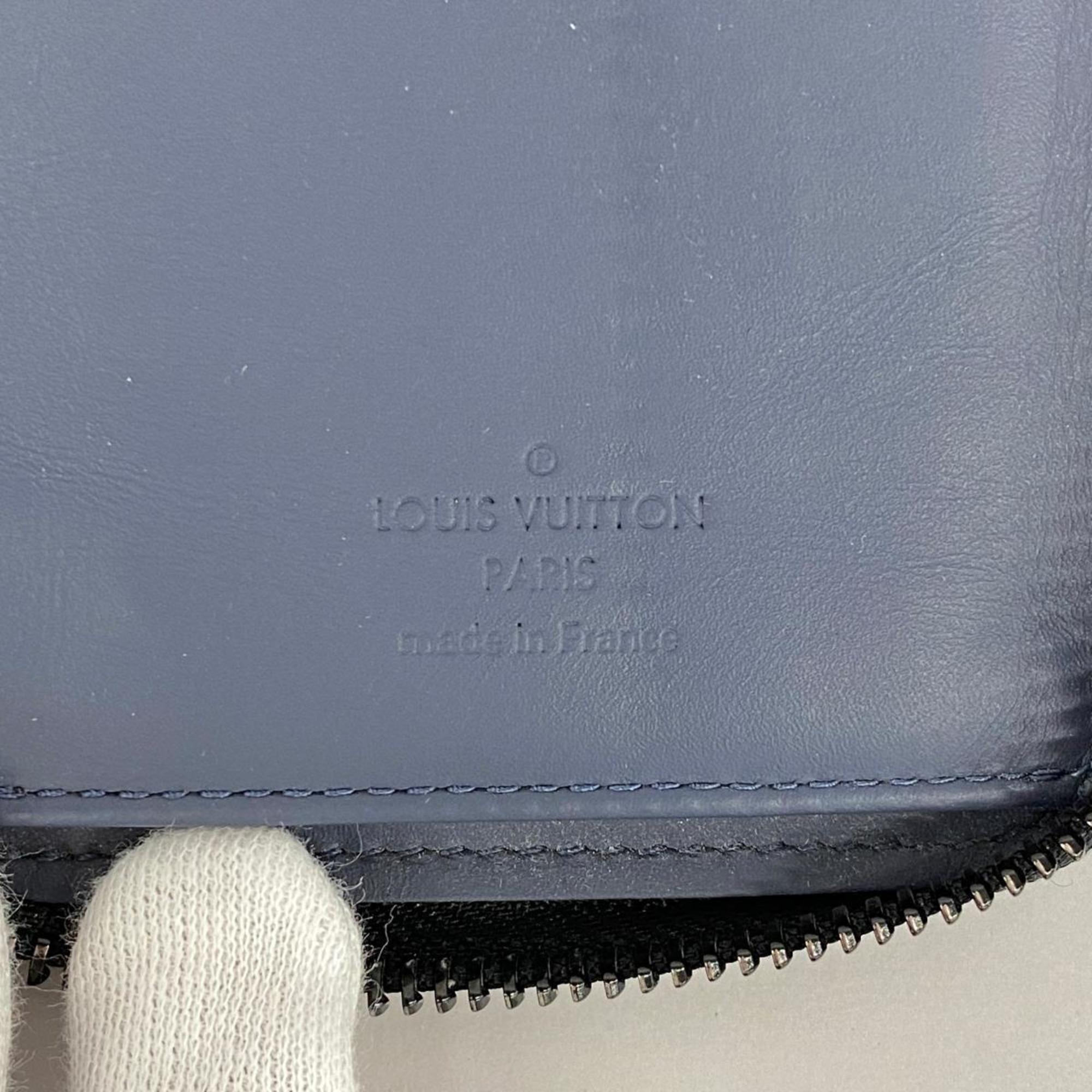 ルイ・ヴィトン(Louis Vuitton) ルイ・ヴィトン 長財布 モノグラム・シャドウ ジッピーウォレット ヴェルティカル M82322 ブルー ネイビーメンズ