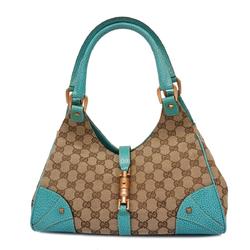 グッチ(Gucci) グッチ ハンドバッグ ニュージャッキー 124407 キャンバス レザー ブラウン ブルー ピンク  レディース