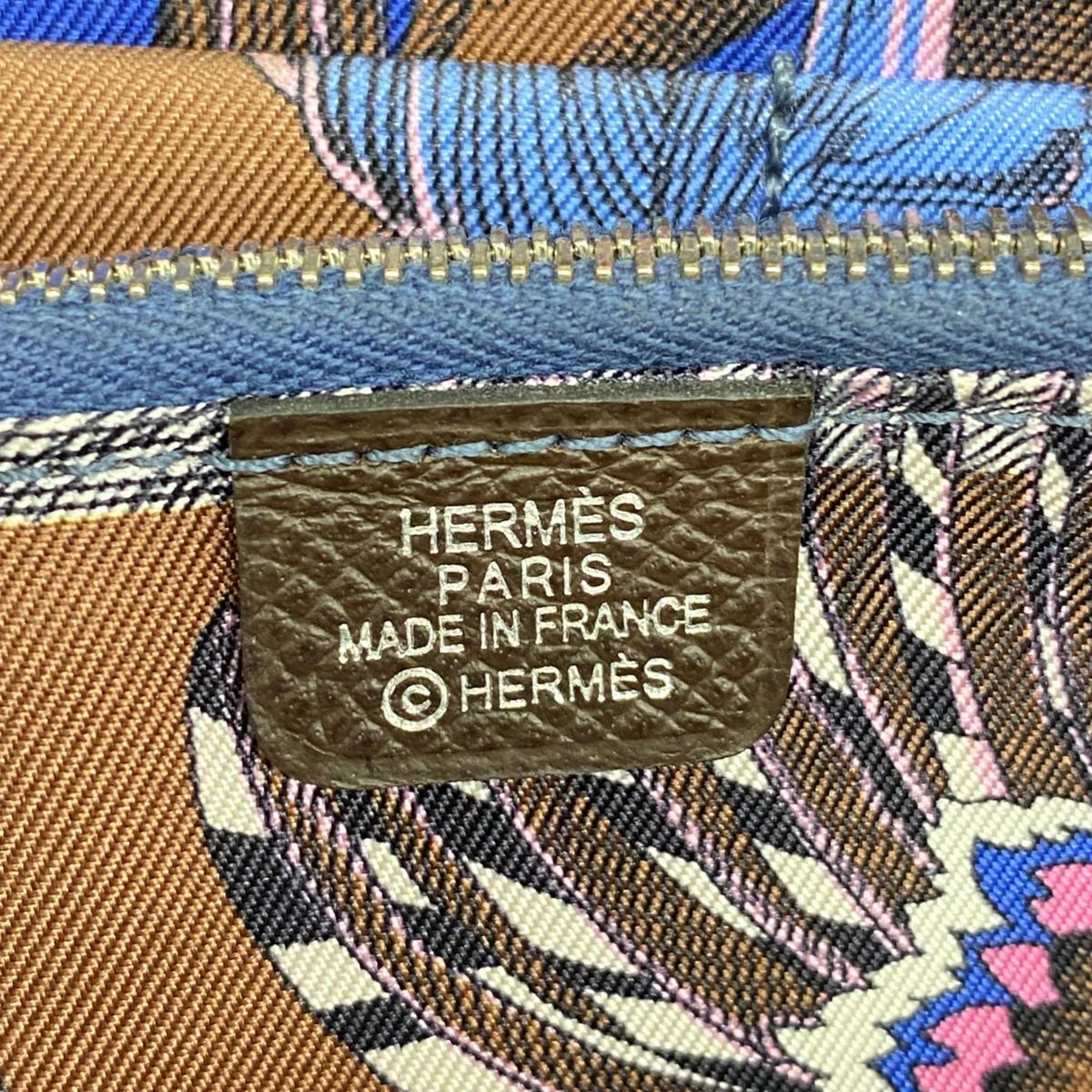 エルメス(Hermes) エルメス 長財布 アザップロングシルクイン Z刻印 ヴォーエプソン エベンヌ   レディース