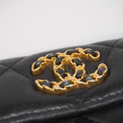 シャネル(Chanel) シャネル 三つ折り財布 マトラッセ ラムスキン ブラック   レディース