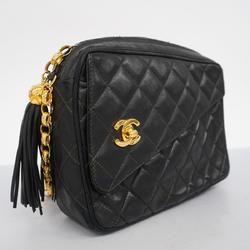 シャネル(Chanel) シャネル ショルダーバッグ マトラッセ 付きチェーンショルダー ラムスキン ブラック   レディース