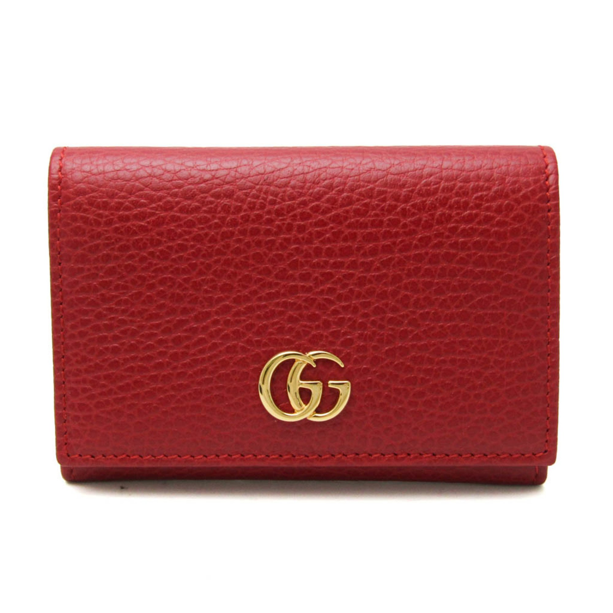 グッチ(Gucci) GGマーモント 474748 レザー カードケース レッド