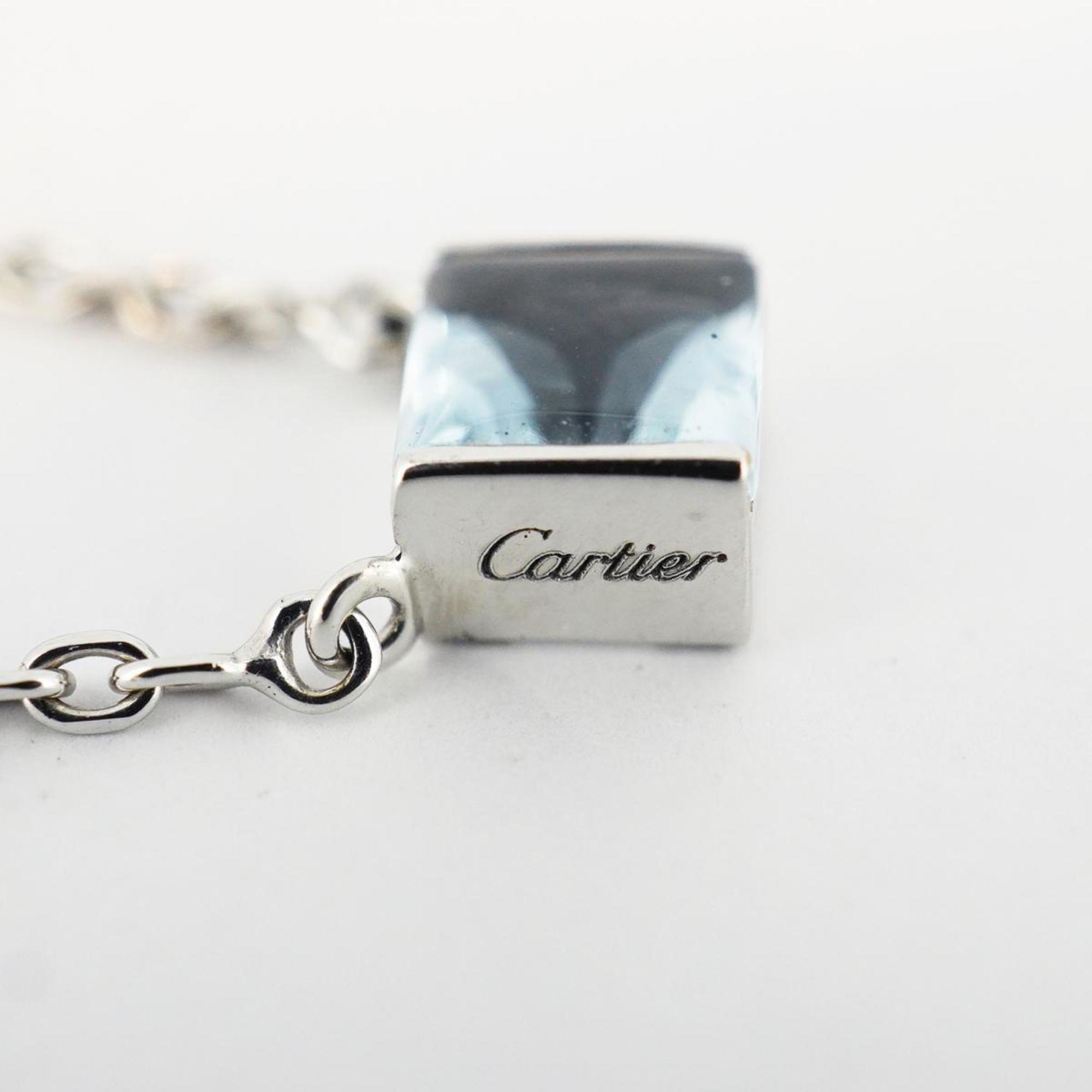 カルティエ(Cartier) カルティエ ネックレス タンク K18WG ホワイトゴールド アクアマリン  レディース