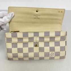 ルイ・ヴィトン(Louis Vuitton) ルイ・ヴィトン 長財布 ダミエ・アズール ポルトフォイユサラ N61735 ホワイトレディース