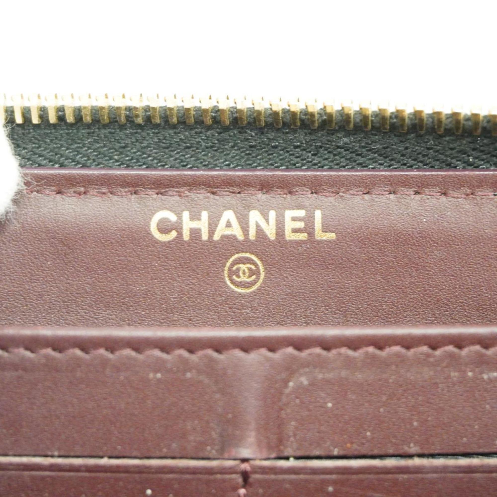 シャネル(Chanel) シャネル 長財布 マトラッセ キャビアスキン ブラック   レディース