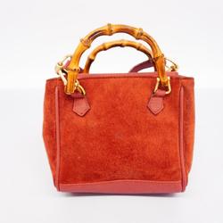 グッチ(Gucci) グッチ ショルダーバッグ バンブー 007 1793 0236 スウェード レッド シャンパン  レディース