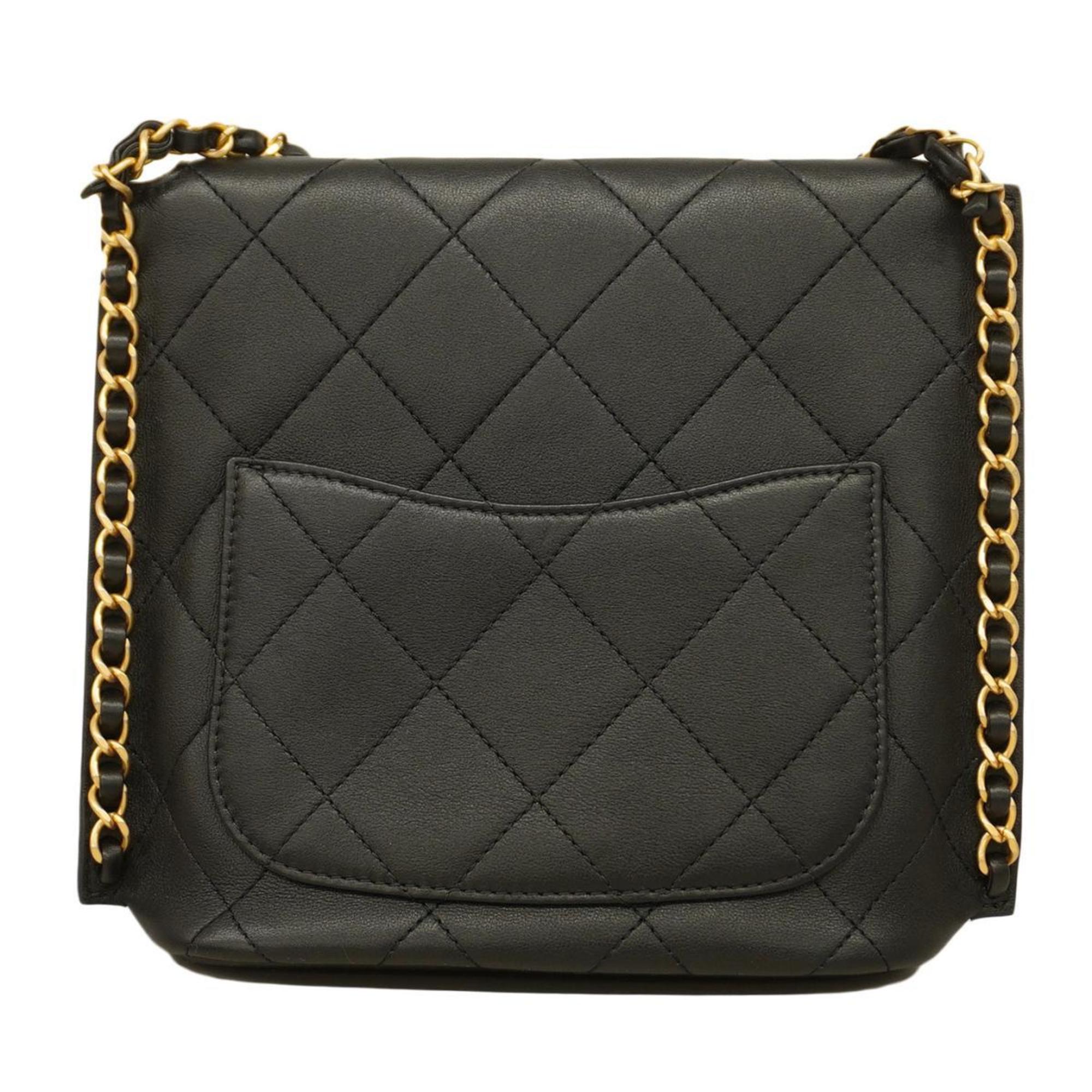 シャネル(Chanel) シャネル ショルダーバッグ マトラッセ チェーンショルダー ラムスキン ブラック   レディース