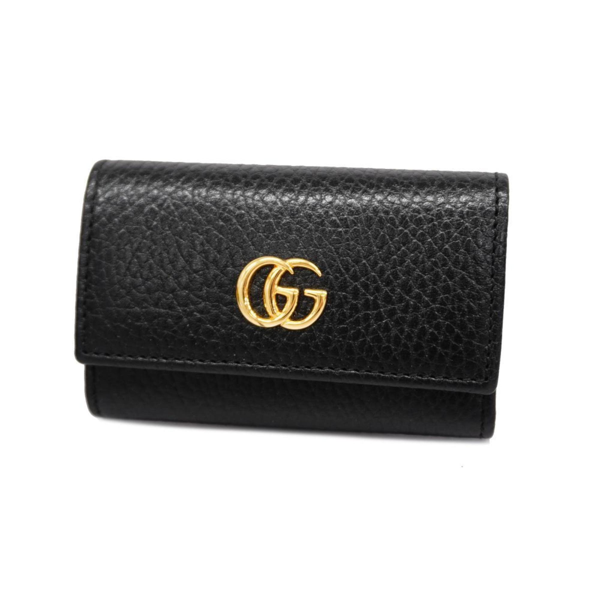 グッチ(Gucci) グッチ キーケース GGマーモント 456118 レザー ブラック   メンズ レディース