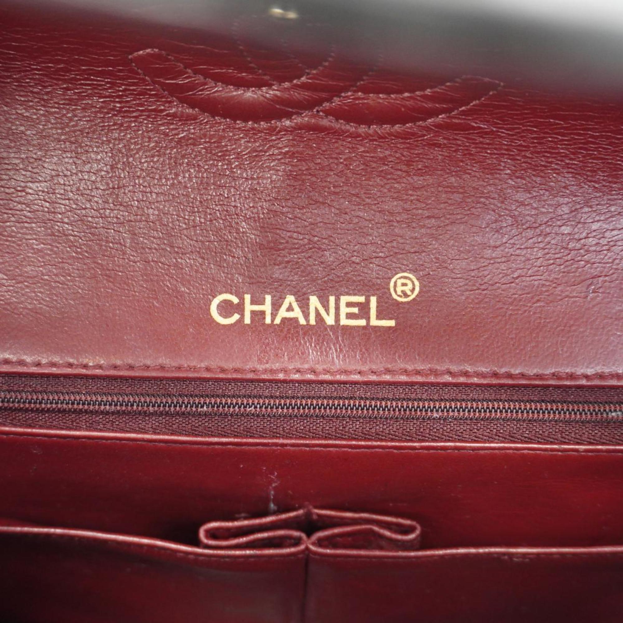 シャネル(Chanel) シャネル ショルダーバッグ マトラッセ Wフラップ Wチェーン ラムスキン ブラック   レディース