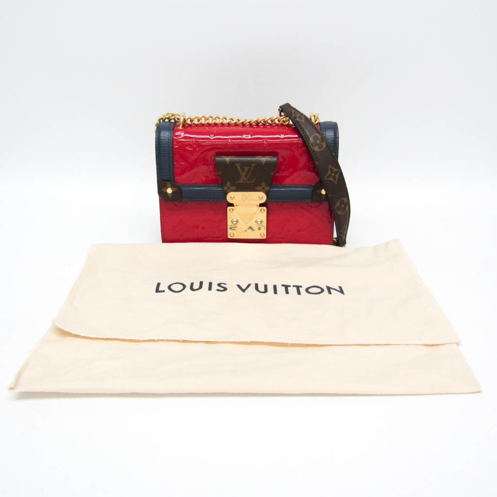 ルイ・ヴィトン(Louis Vuitton) ヴェルニ ワインウッドPM M90517 レディース ショルダーバッグ ブラウン,ネイビー,レッド