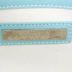 ティファニー(Tiffany) レディース キャンバス,レザー ショルダーバッグ,トートバッグ オフホワイト,ティファニーブルー