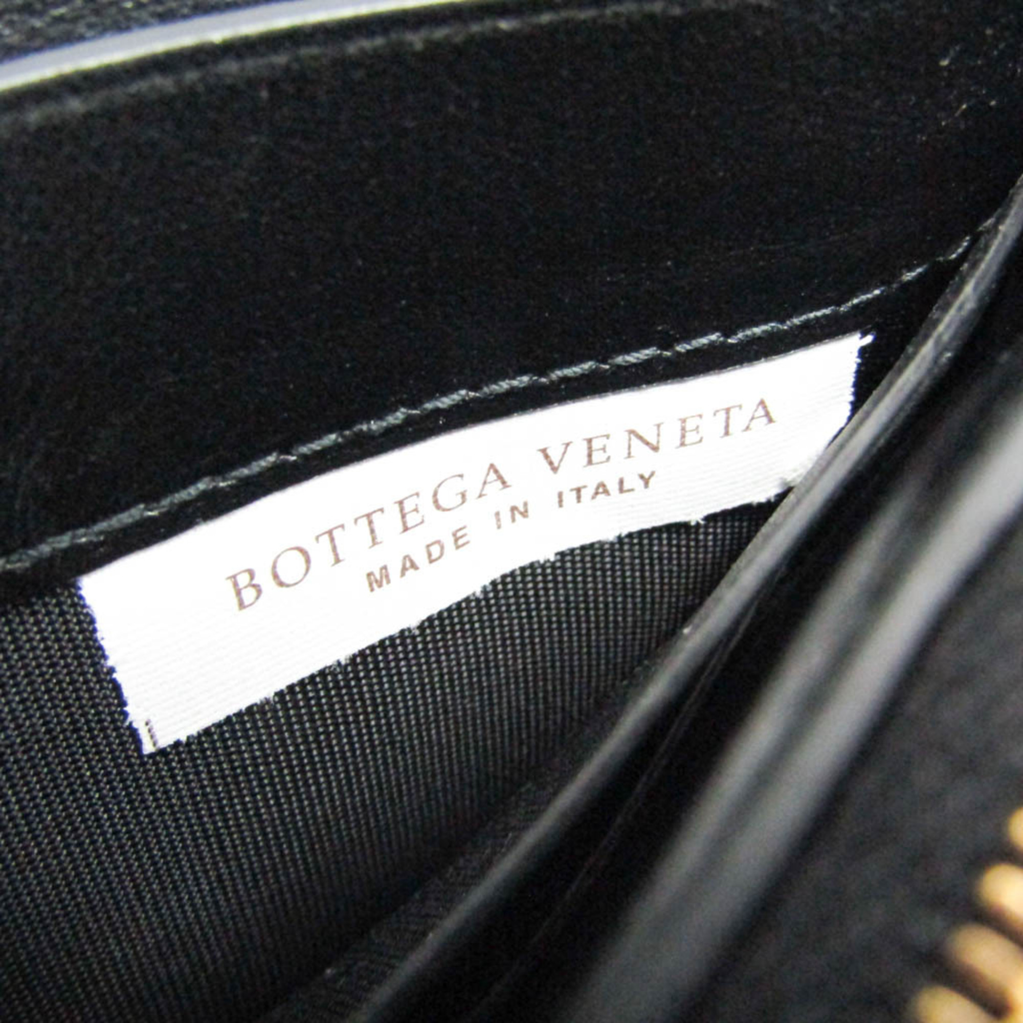 ボッテガ・ヴェネタ(Bottega Veneta) イントレチャート メンズ,レディース レザー チェーン/ショルダーウォレット ブラック