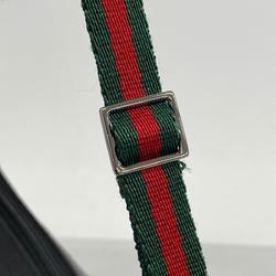 グッチ(Gucci) グッチ ポーチ シェリーライン 92820 デニム レザー ブラック  レディース