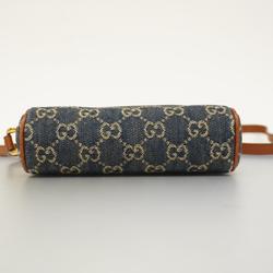 グッチ(Gucci) グッチ ショルダーバッグ GGデニム 517350 デニム レザー ネイビー ブラウン   レディース