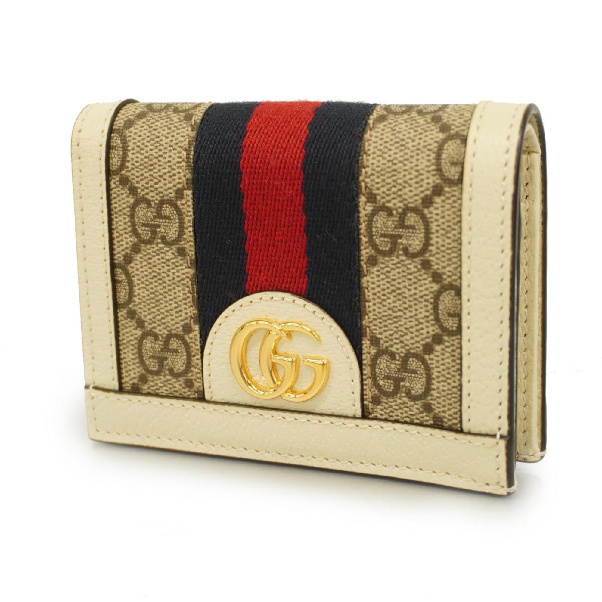 グッチ(Gucci) グッチ 財布 オフィディア 523155  アイボリー ベージュ   レディース