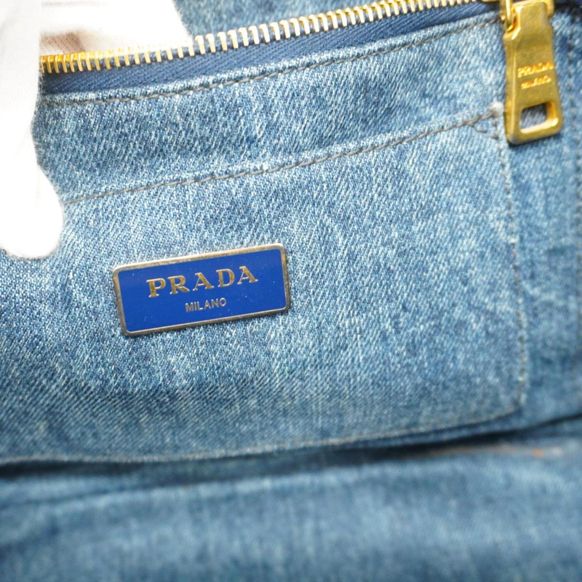 プラダ(Prada) プラダ トートバッグ カナパ デニム ブルー   レディース