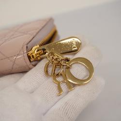 クリスチャン・ディオール(Christian Dior) クリスチャンディオール 長財布 カナージュ エナメル シャーベットピンク  シャンパン  レディース