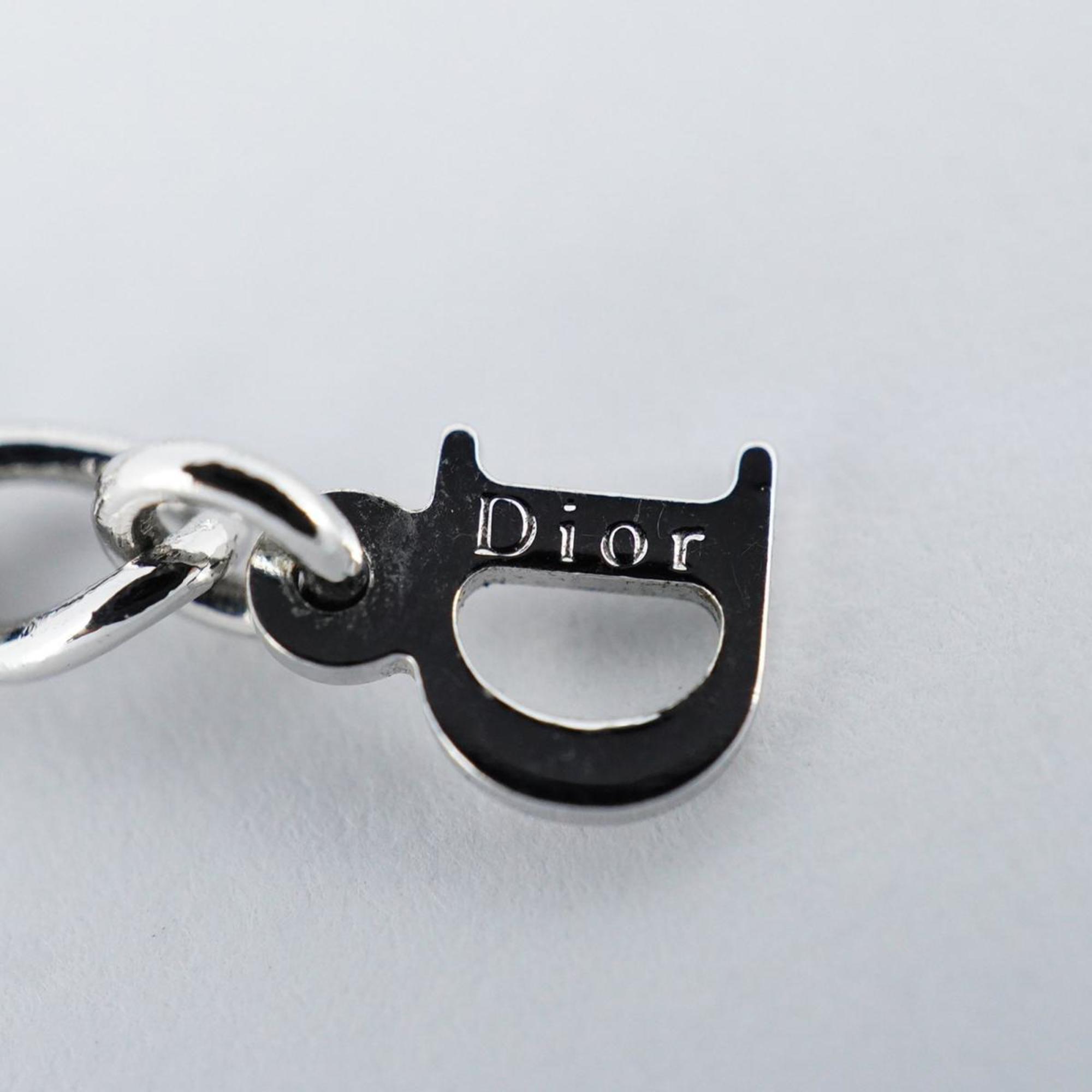 クリスチャン・ディオール(Christian Dior) クリスチャンディオール ネックレス ディオール プレート ラインストーン メタル素材 シルバー  レディース