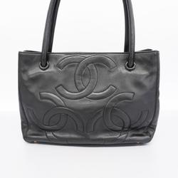 シャネル(Chanel) シャネル トートバッグ トリプルココ レザー ブラック シャンパン レディース