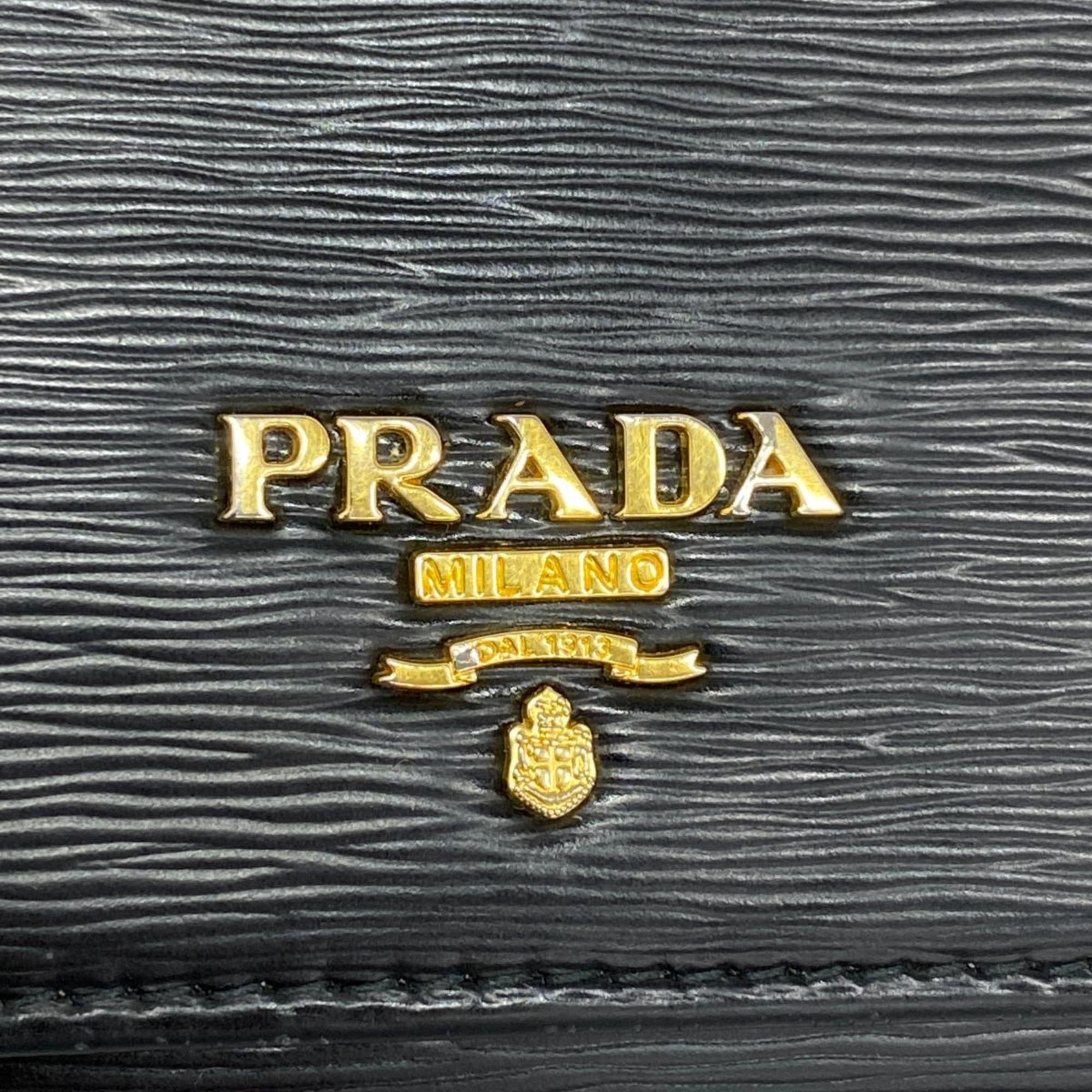 プラダ(Prada) プラダ 長財布 レザー ブラック   レディース