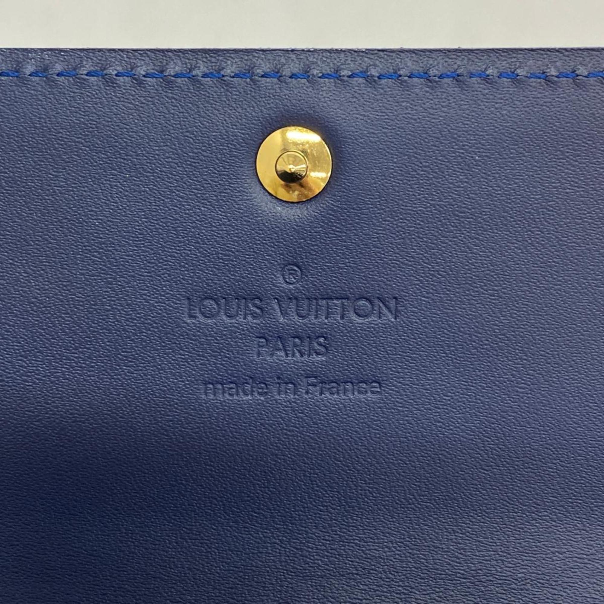 ルイ・ヴィトン(Louis Vuitton) ルイ・ヴィトン 長財布 ヴェルニ イカットフラワー ポルトフォイユサラ M90021 ブルーレディース