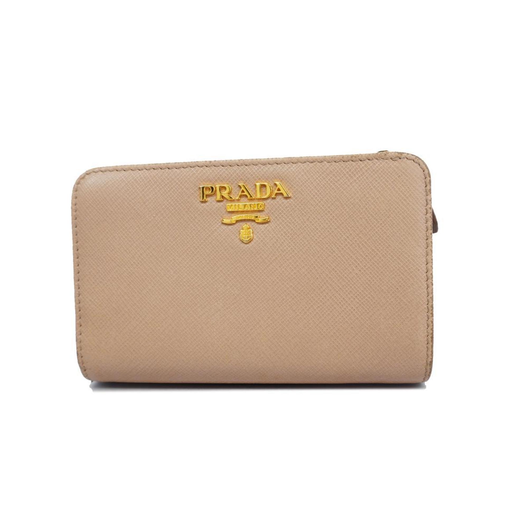 プラダ(Prada) プラダ 財布 サフィアーノ レザー ピンクベージュ   レディース