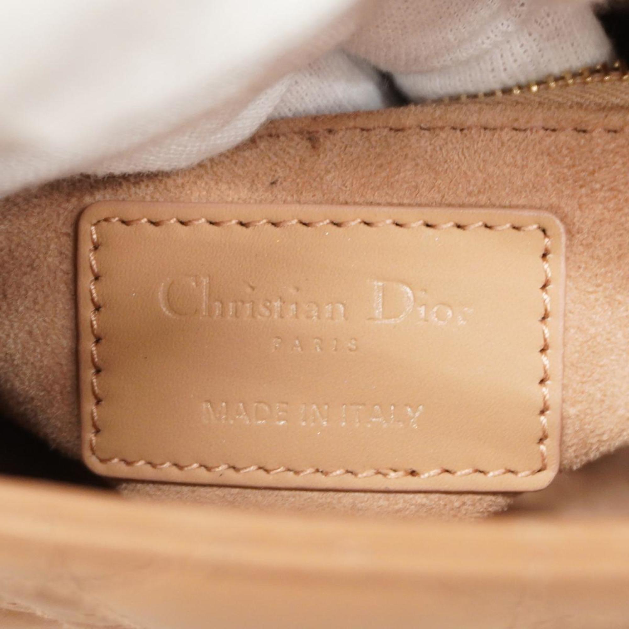 クリスチャン・ディオール(Christian Dior) クリスチャンディオール ハンドバッグ カナージュ レディディオール レザー ピンクベージュ  レディース