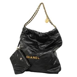 シャネル(Chanel) シャネル ショルダーバッグ マトラッセ シャネル22 カーフスキン ブラック   レディース