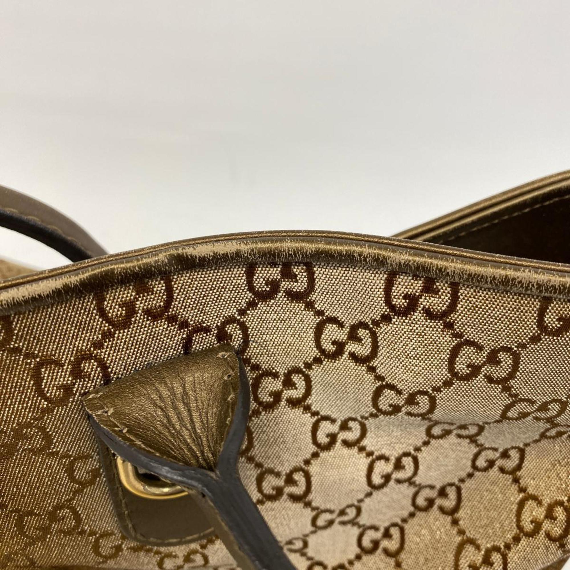 グッチ(Gucci) グッチ トートバッグ GGキャンバス ハートビット 269956 キャンバス ブラウン   レディース