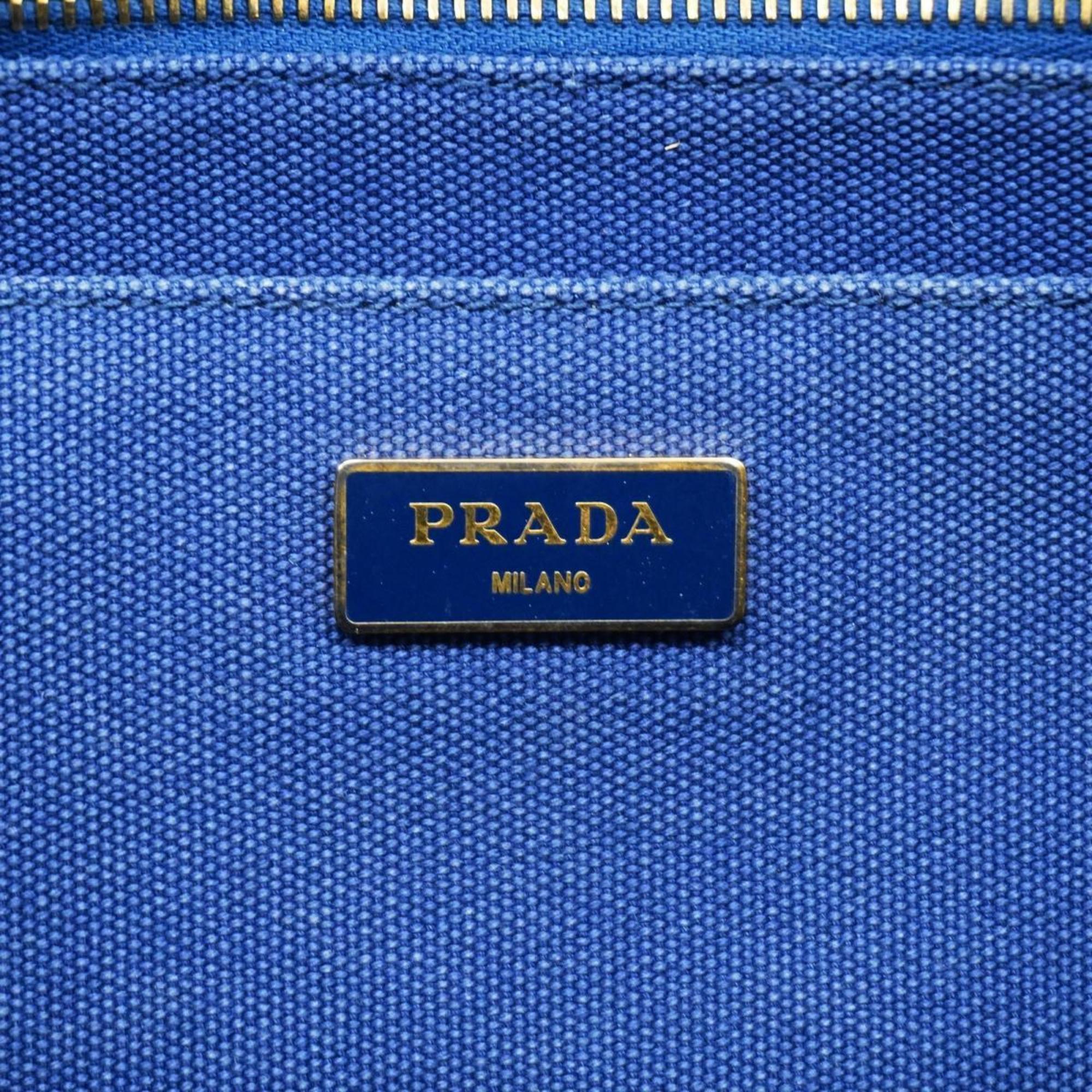 プラダ(Prada) プラダ トートバッグ カナパ キャンバス ブルー   レディース