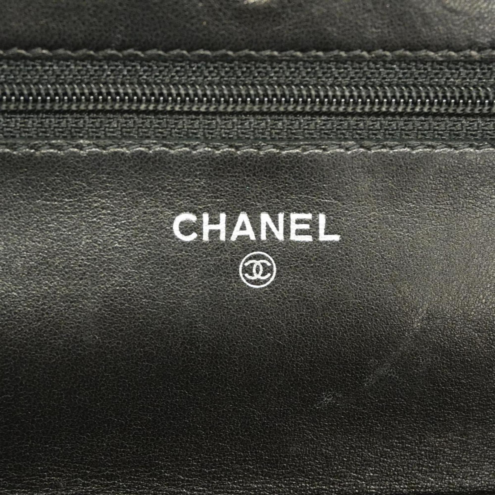 シャネル(Chanel) シャネル ショルダーウォレット マトラッセ チェーンショルダー ラムスキン ブラック   レディース