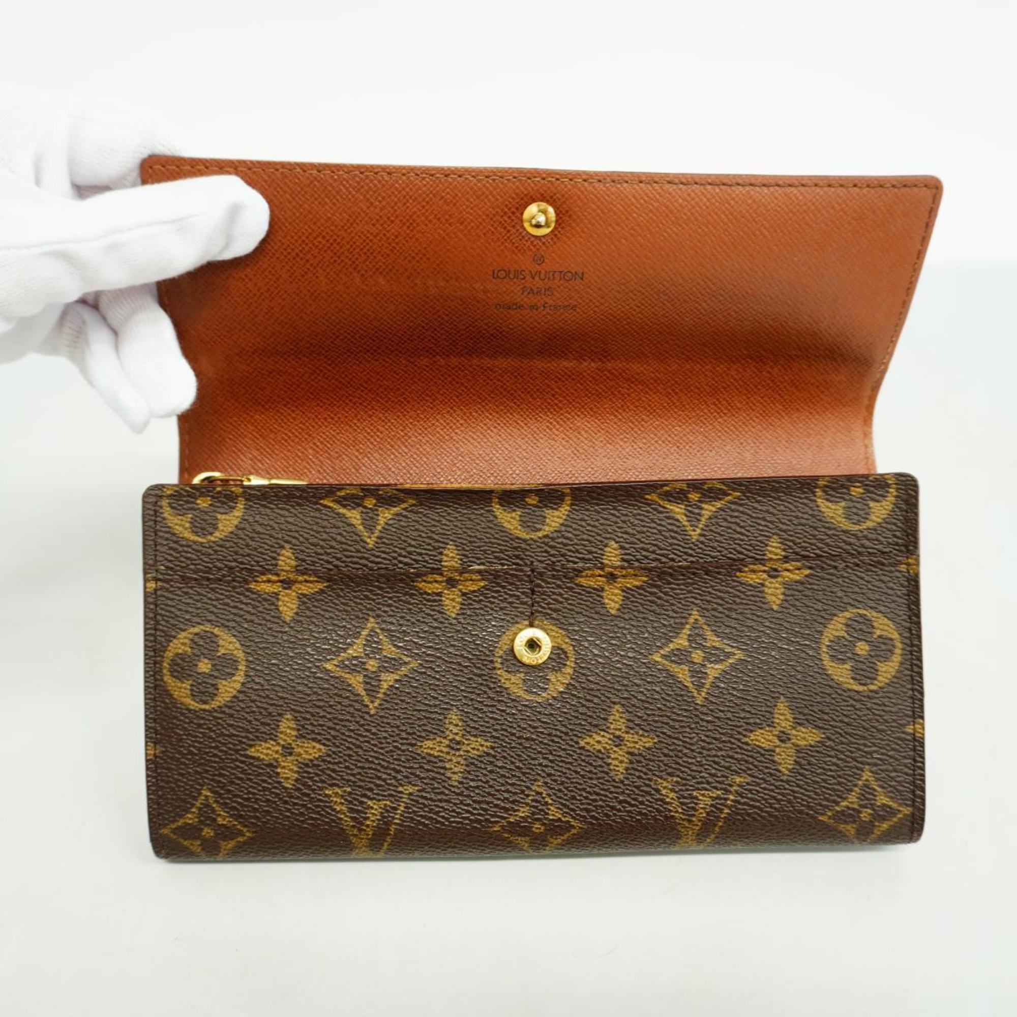 ルイ・ヴィトン(Louis Vuitton) ルイ・ヴィトン 長財布 モノグラム ポシェットポルトモネクレディ M61725 ブラウンレディース