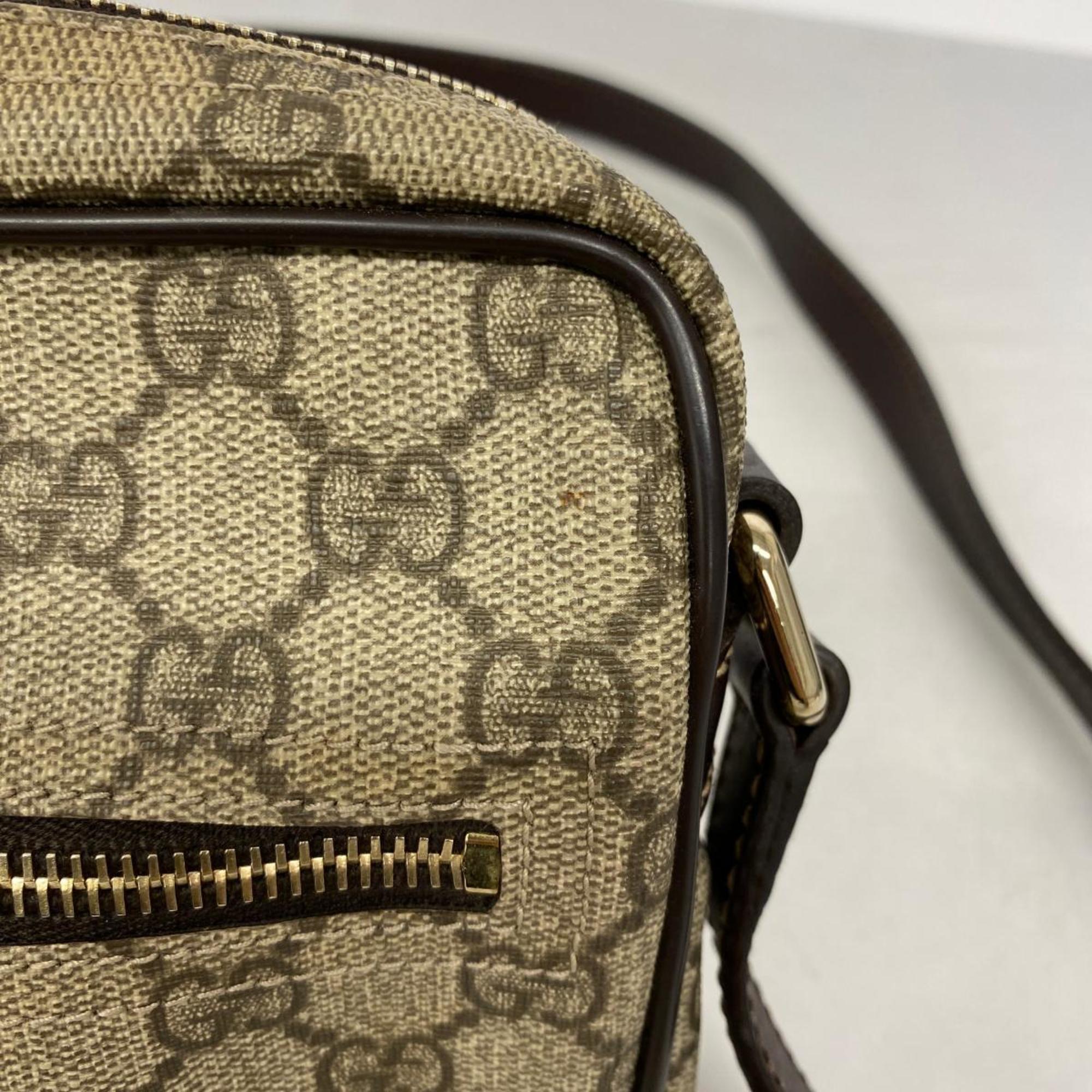 グッチ(Gucci) グッチ ショルダーバッグ GGスプリーム 201447  レザー ブラウン ベージュ シャンパン  レディース