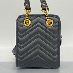 グッチ(Gucci) グッチ ハンドバッグ GGマーモント 696123 レザー ブラック   レディース