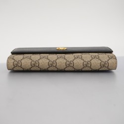 グッチ(Gucci) グッチ 長財布 GGマーモント GGスプリーム 456116  レザー ブラウン レディース