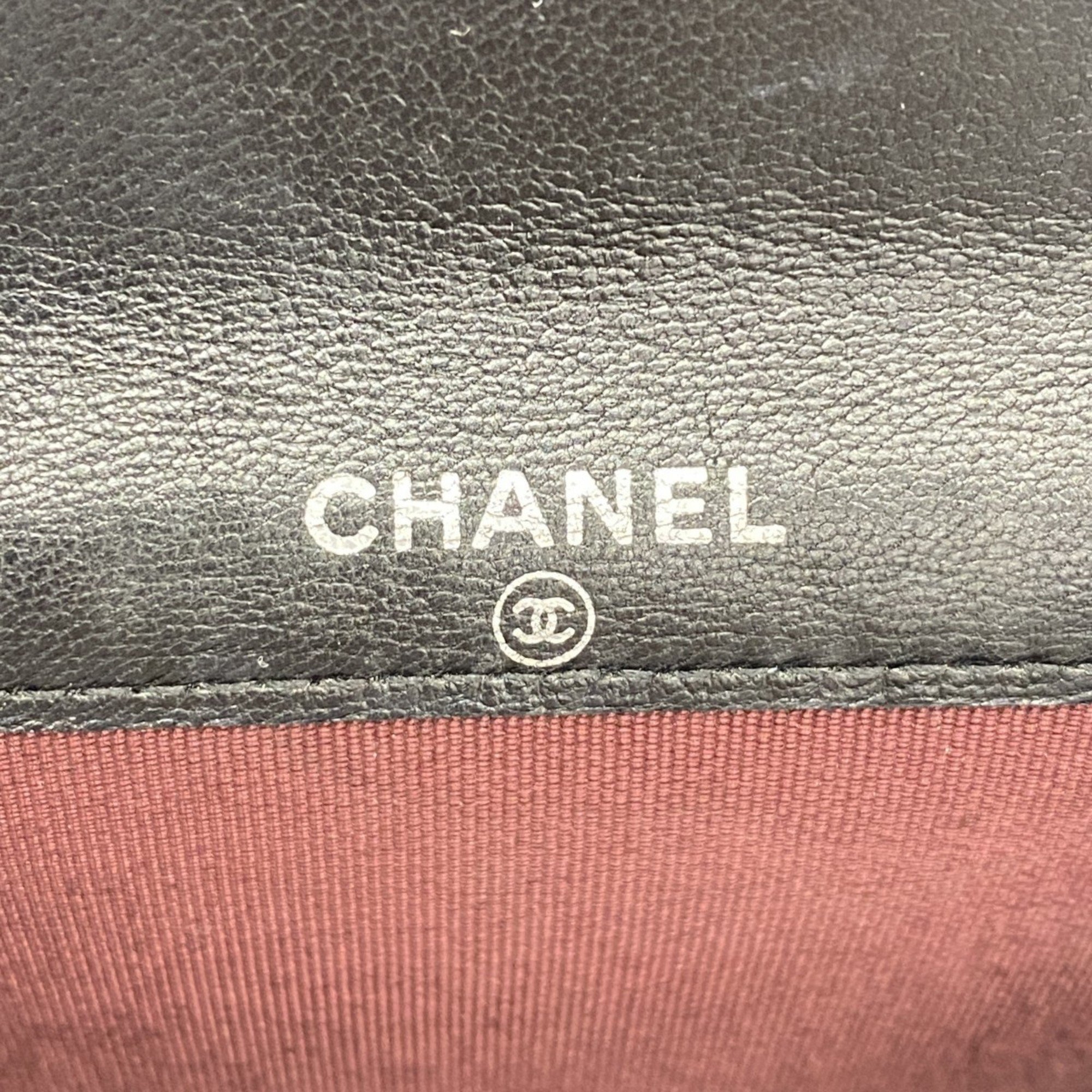 シャネル(Chanel) シャネル 名刺入れ マトラッセ ラムスキン ブラック レディース