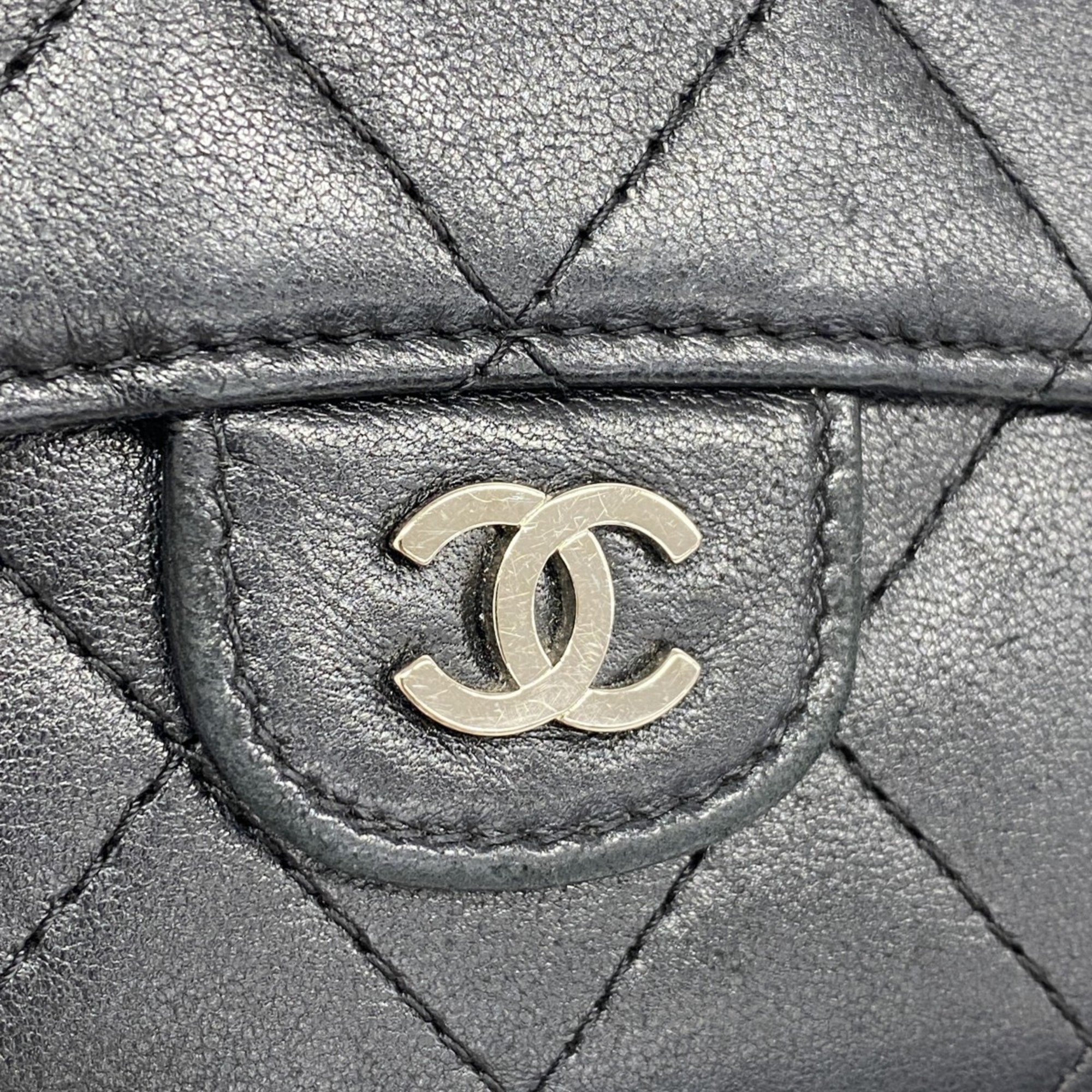 シャネル(Chanel) シャネル 名刺入れ マトラッセ ラムスキン ブラック レディース