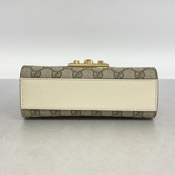 グッチ(Gucci) グッチ ショルダーバッグ GGスプリーム パドロック 409487  レザー ブラウン アイボリー レディース