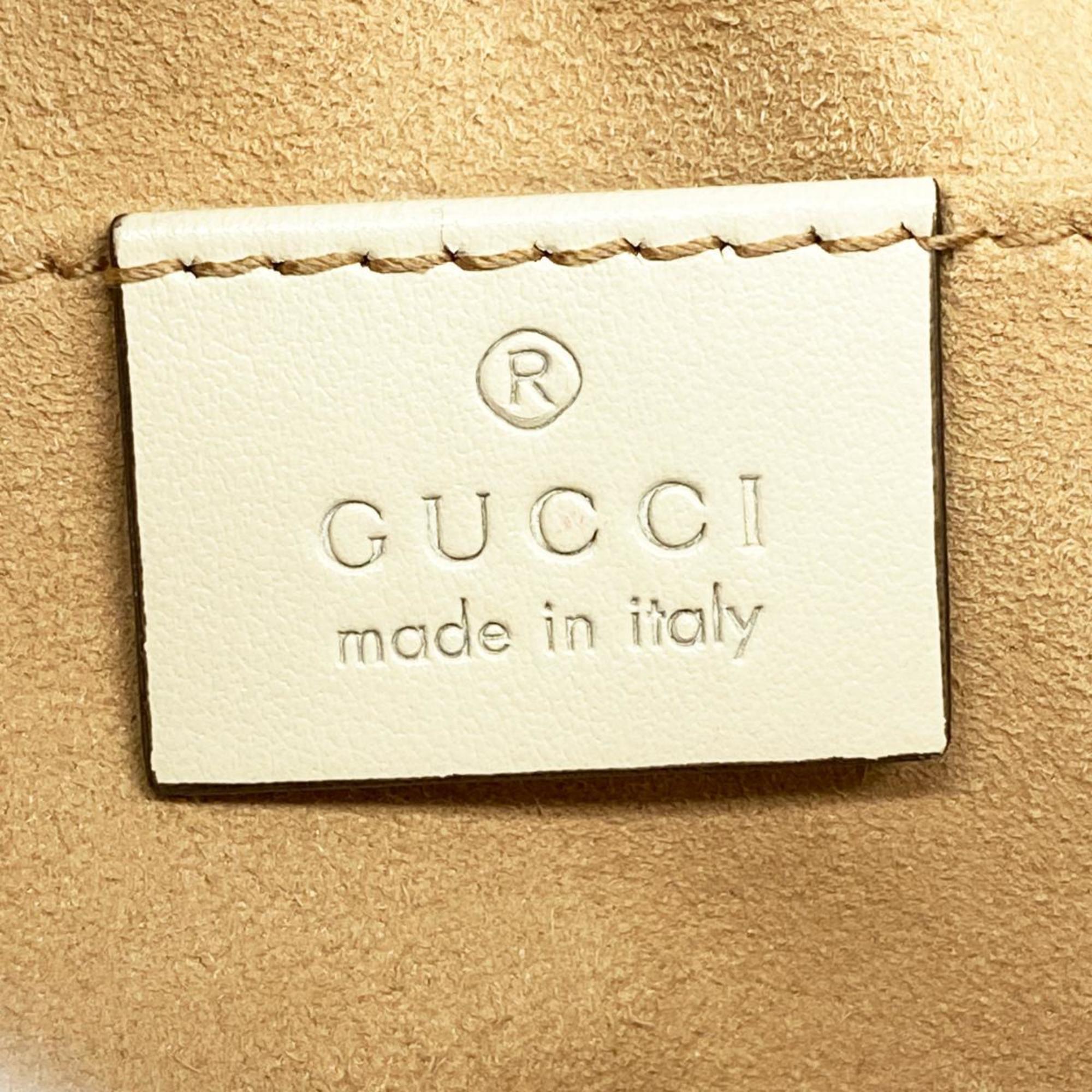 グッチ(Gucci) グッチ ショルダーバッグ GGマーモント 447632 レザー アイボリー   レディース