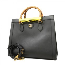 グッチ(Gucci) グッチ トートバッグ GGマーモント バンブー 655658 レザー ブラック レディース