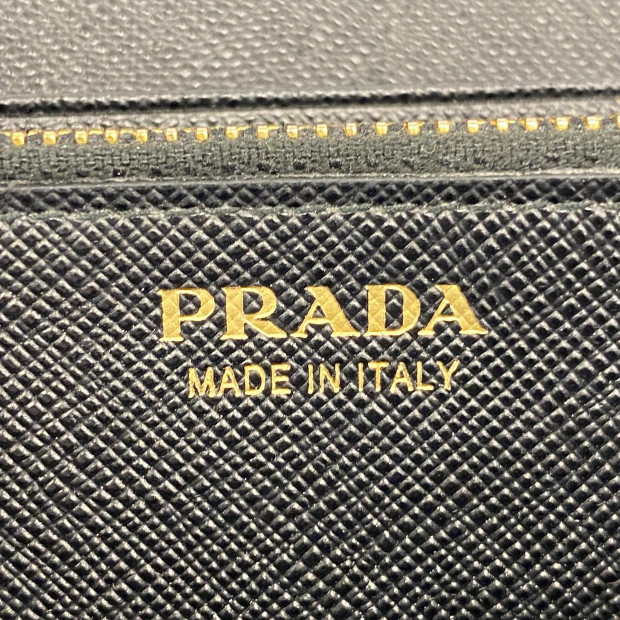 プラダ(Prada) プラダ 長財布 サフィアーノ レザー ブラック   レディース