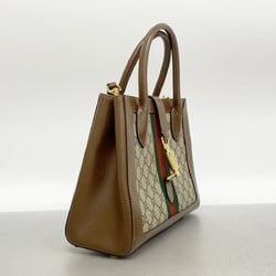 グッチ(Gucci) グッチ ハンドバッグ GGスプリーム シェリーライン ニュージャッキー 649016  レザー ブラウン レディース